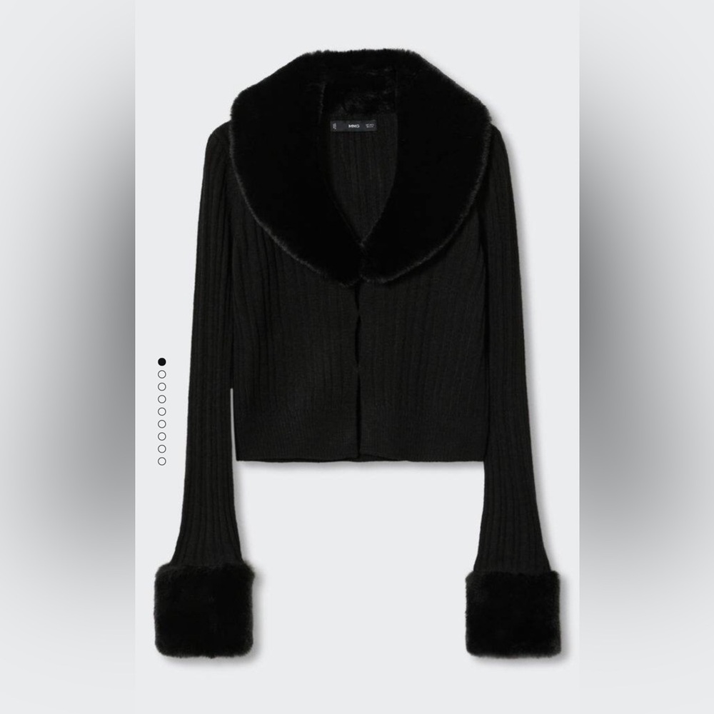 Faux Fur Collar Cardigan